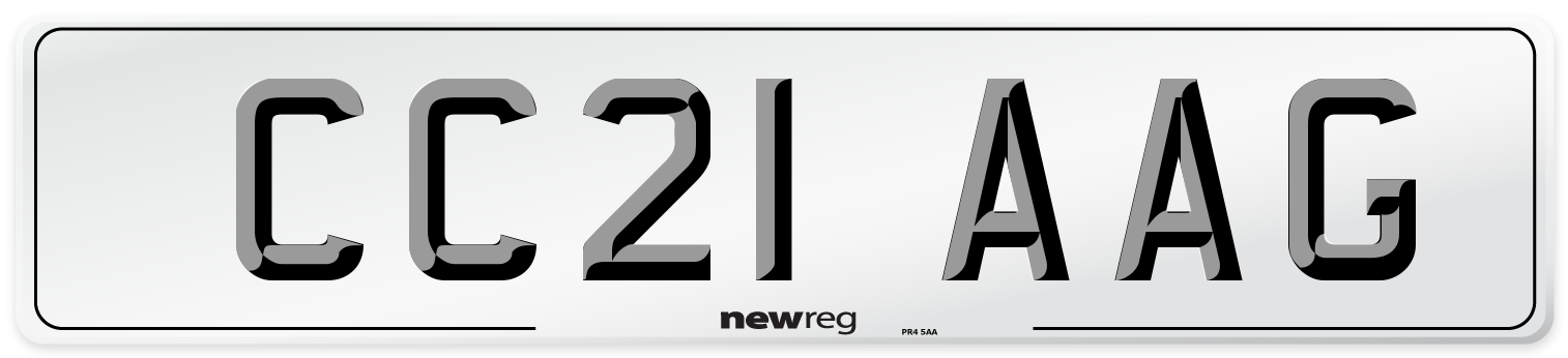 CC21 AAG Number Plate from New Reg